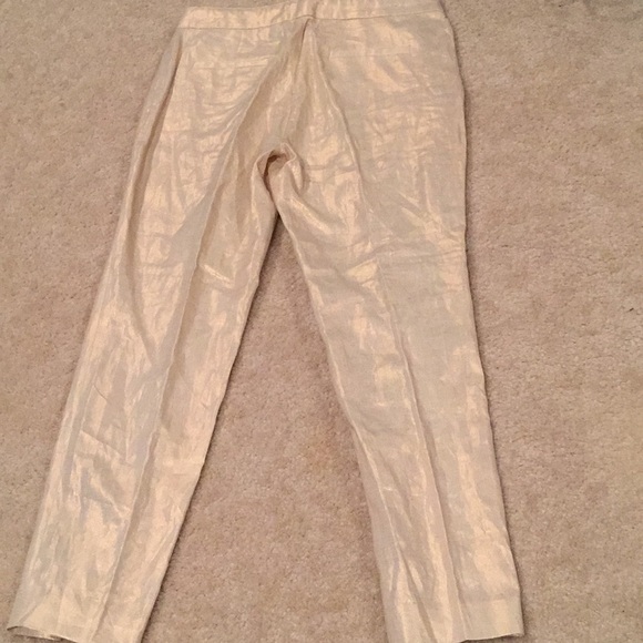J. Crew 100% linen gilt w/soft golden sheen/pocket - Picture 5 of 8